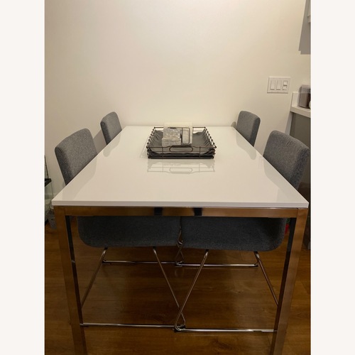 Used IKEA White Metal Dining Set for sale on AptDeco