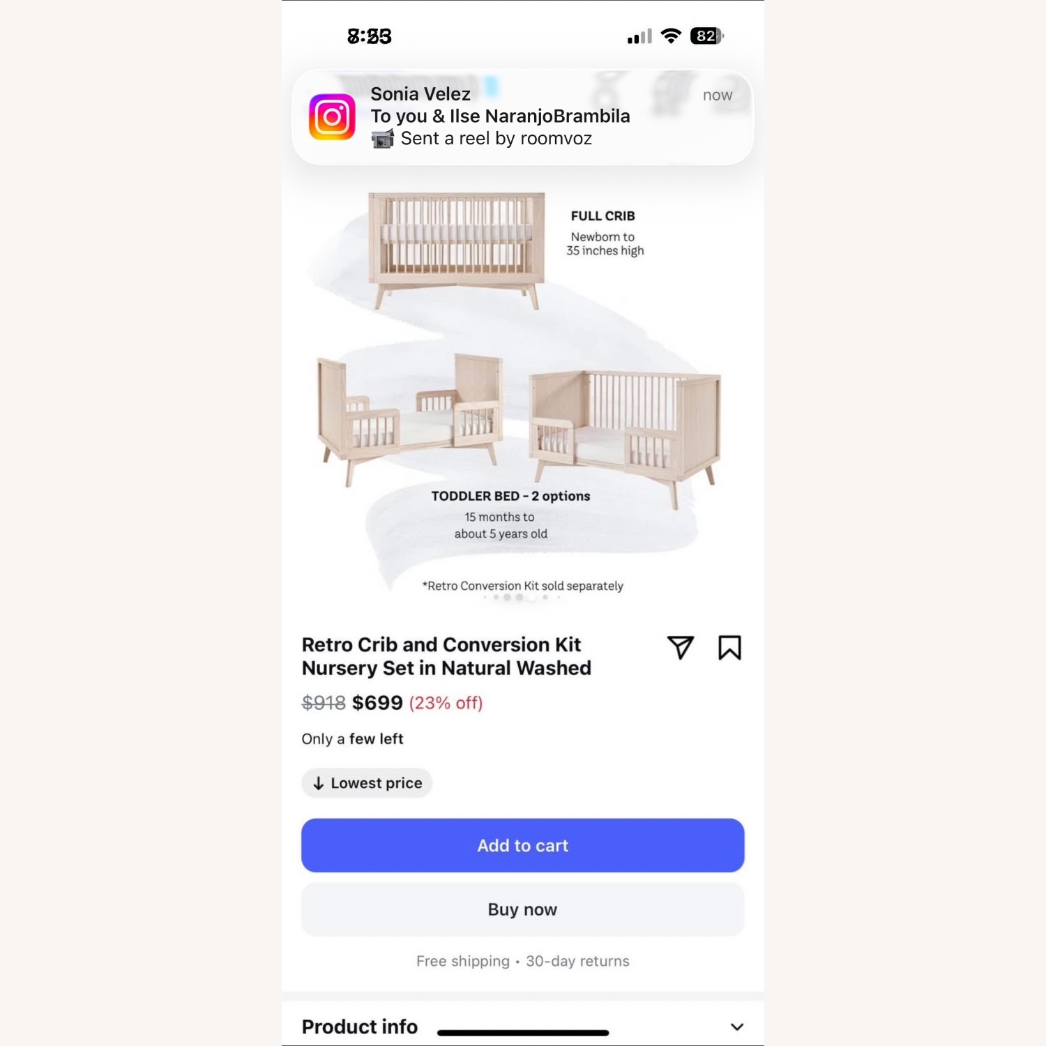 Retro Crib and Conversion Kit  - image-4