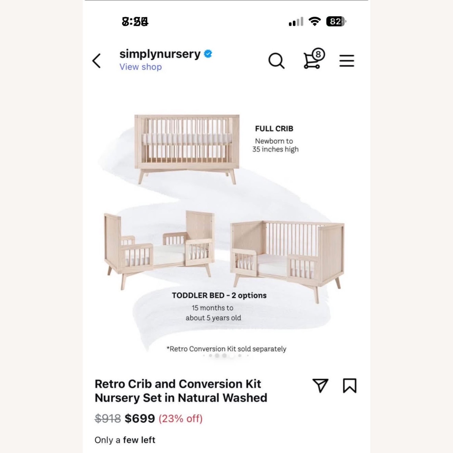 Retro Crib and Conversion Kit  - image-3