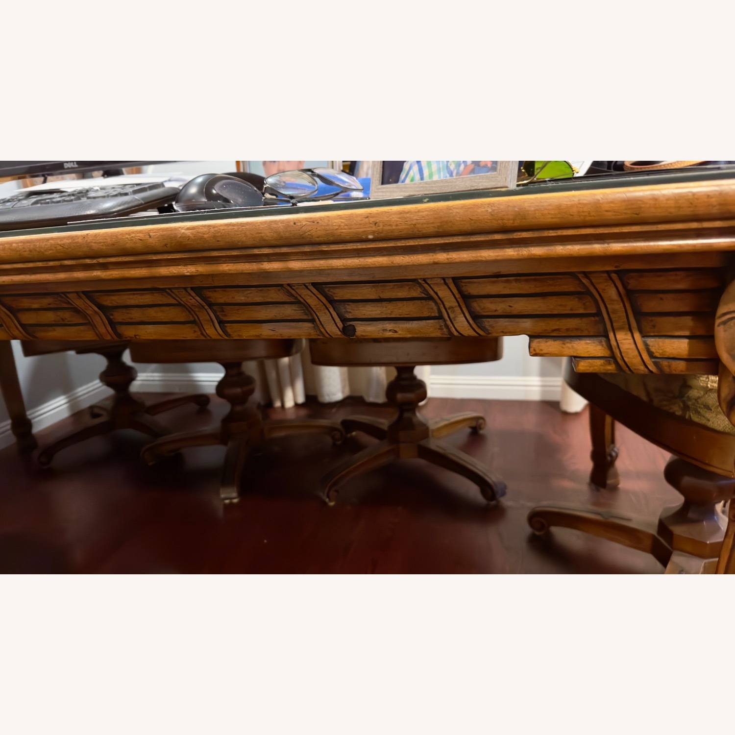 Vintage/Antique Light Brown Wood Dining Table - image-3