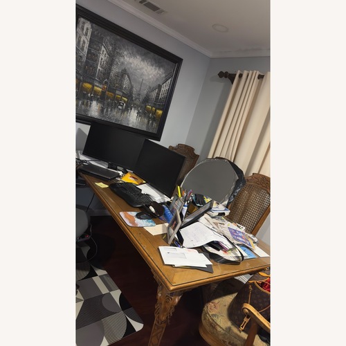 Used Vintage/Antique Light Brown Wood Dining Table for sale on AptDeco