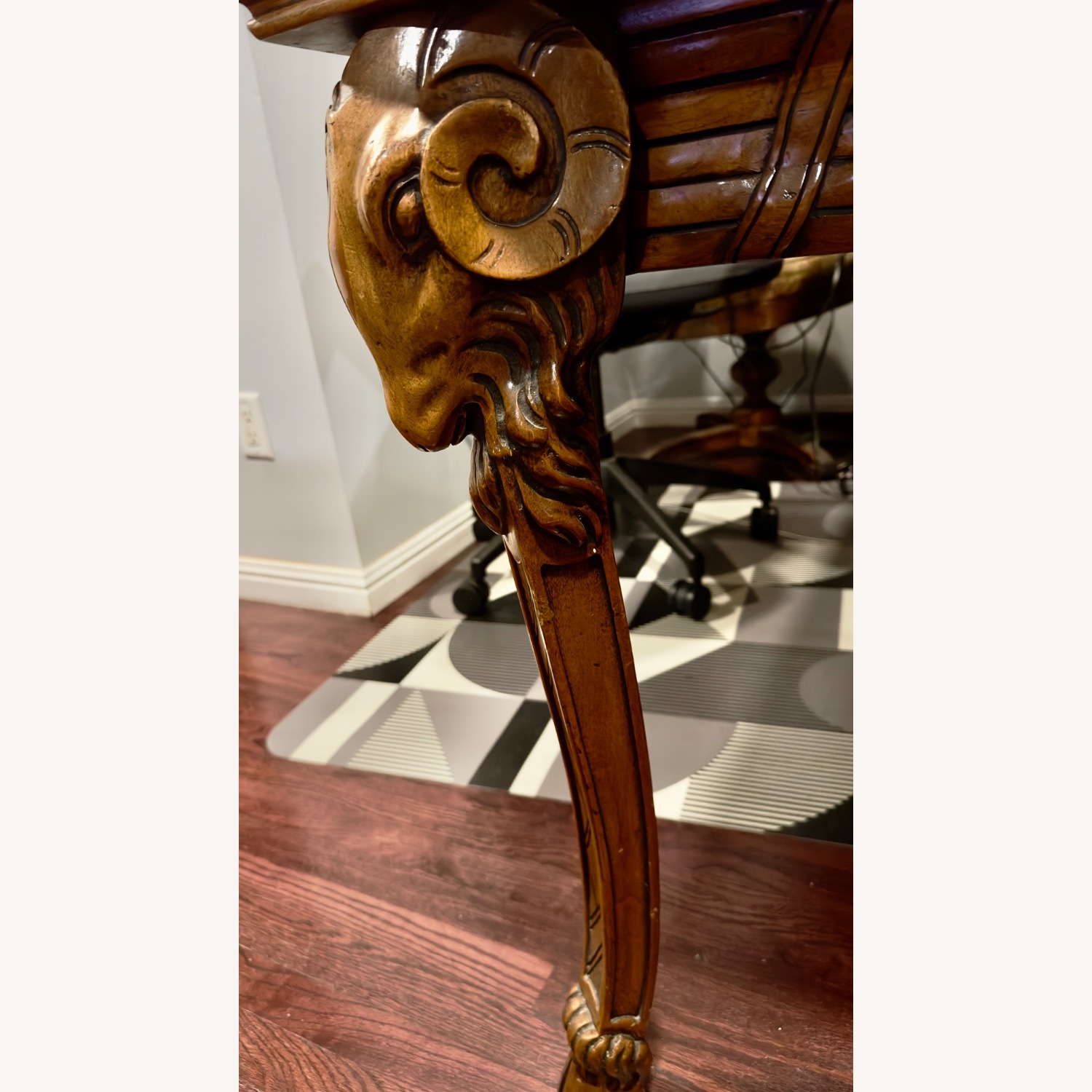 Vintage/Antique Light Brown Wood Dining Table - image-5