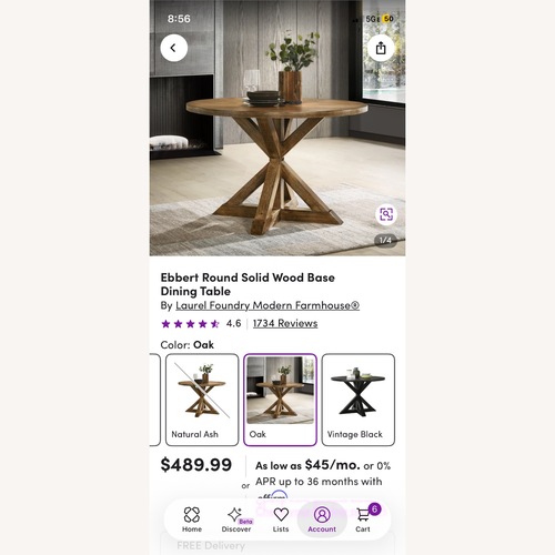 Used Wayfair Laurel Foundry Modern Farmhouse Dining Table for sale on AptDeco