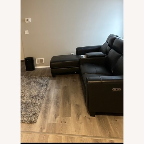 Used Black Leather 3+ Piece Sectional for sale on AptDeco