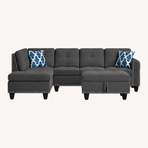 Used Wayfair Blue 2 Piece Sectional for sale on AptDeco