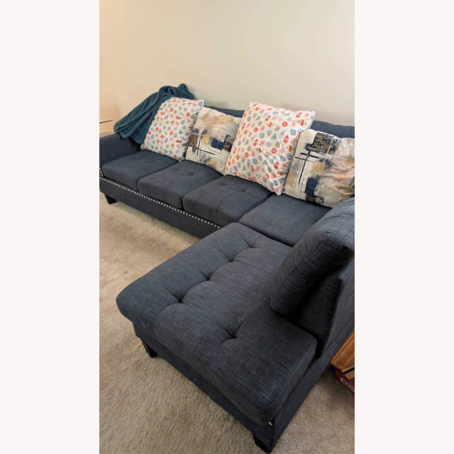 Wayfair Blue 2 Piece Sectional - image-1