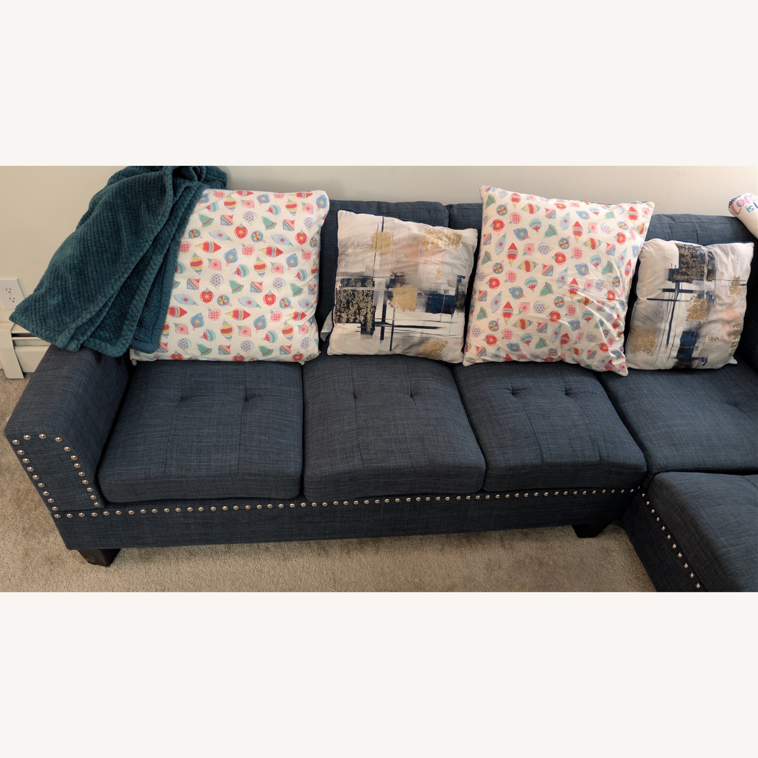 Wayfair Blue 2 Piece Sectional - image-2