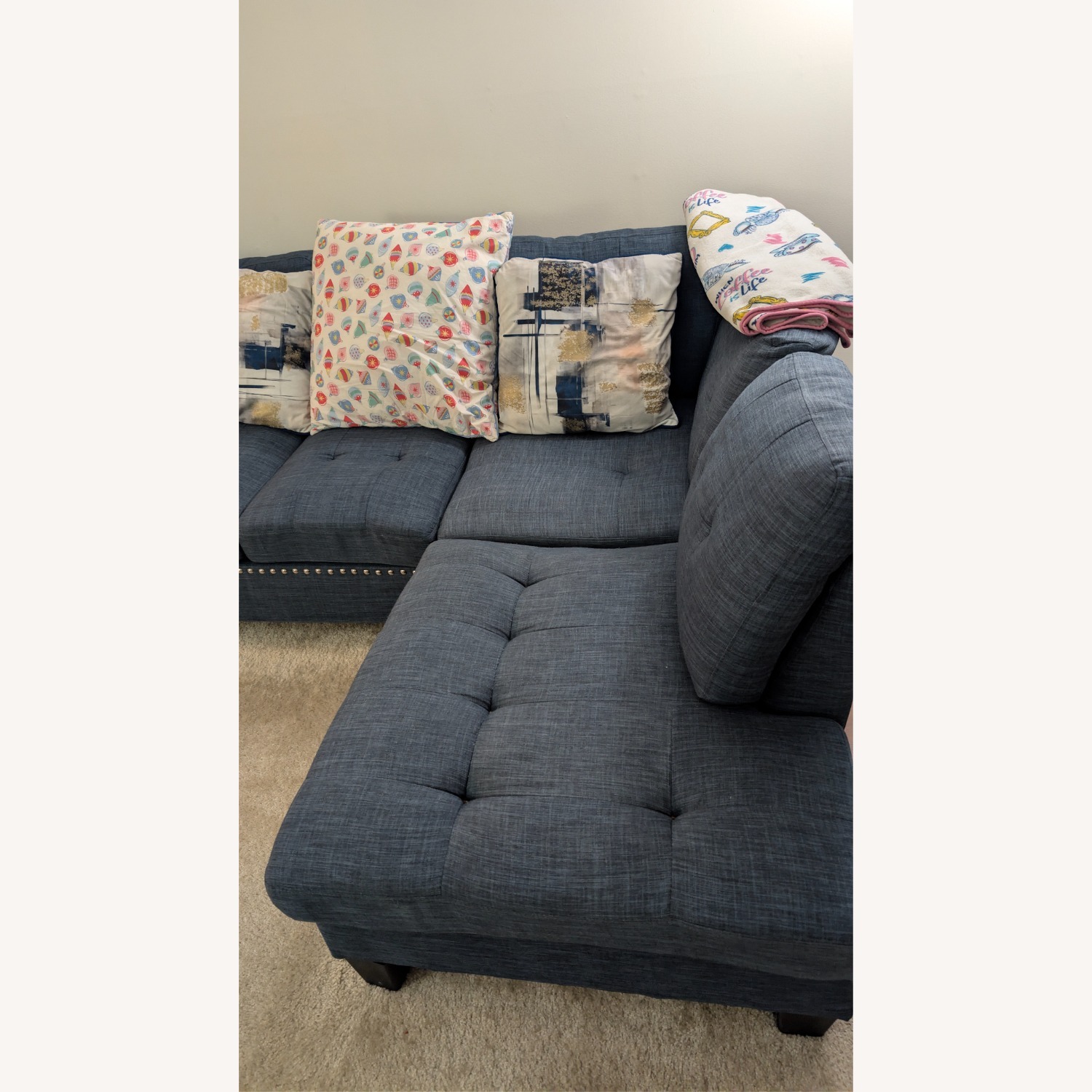 Wayfair Blue 2 Piece Sectional - image-6