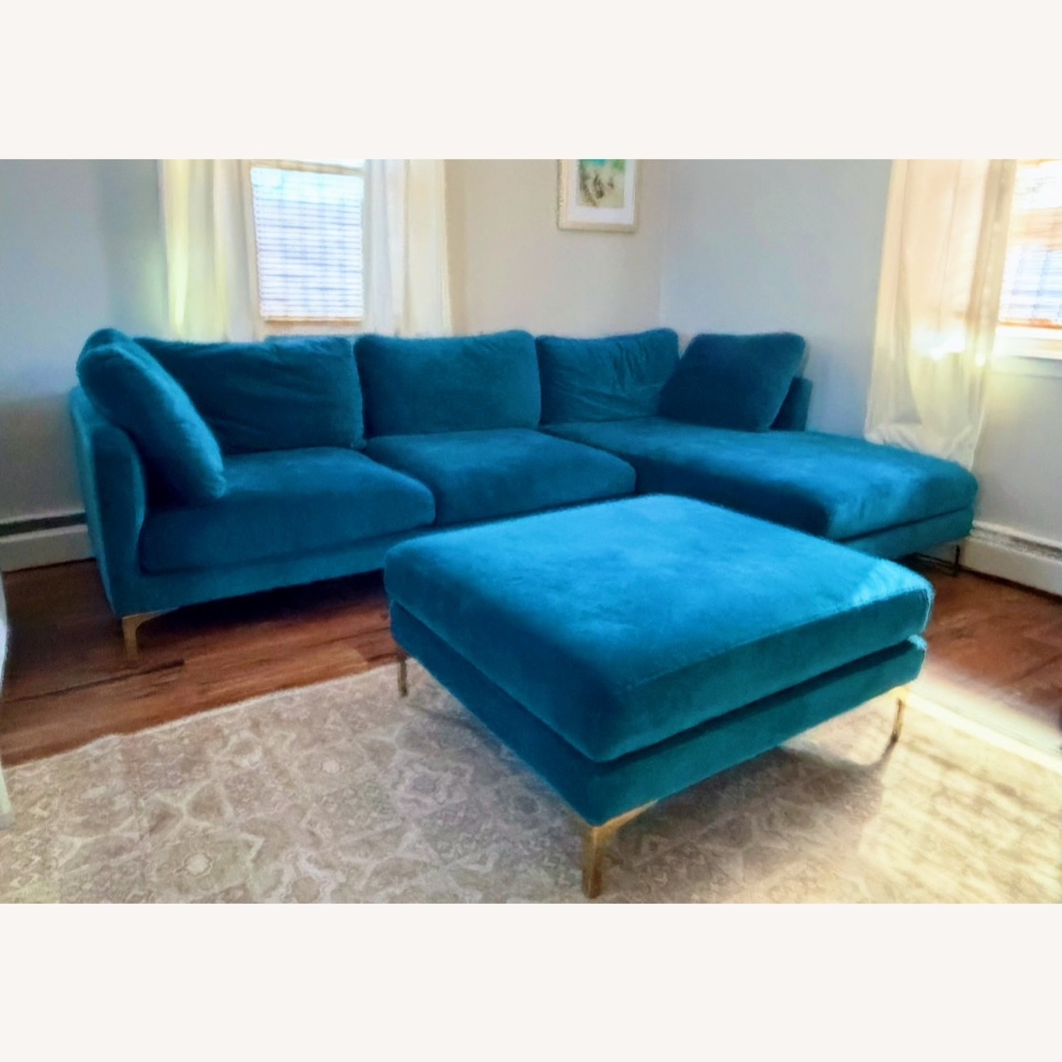 Castlery Adams Blue Suede 3+ Piece Sectional - image-1