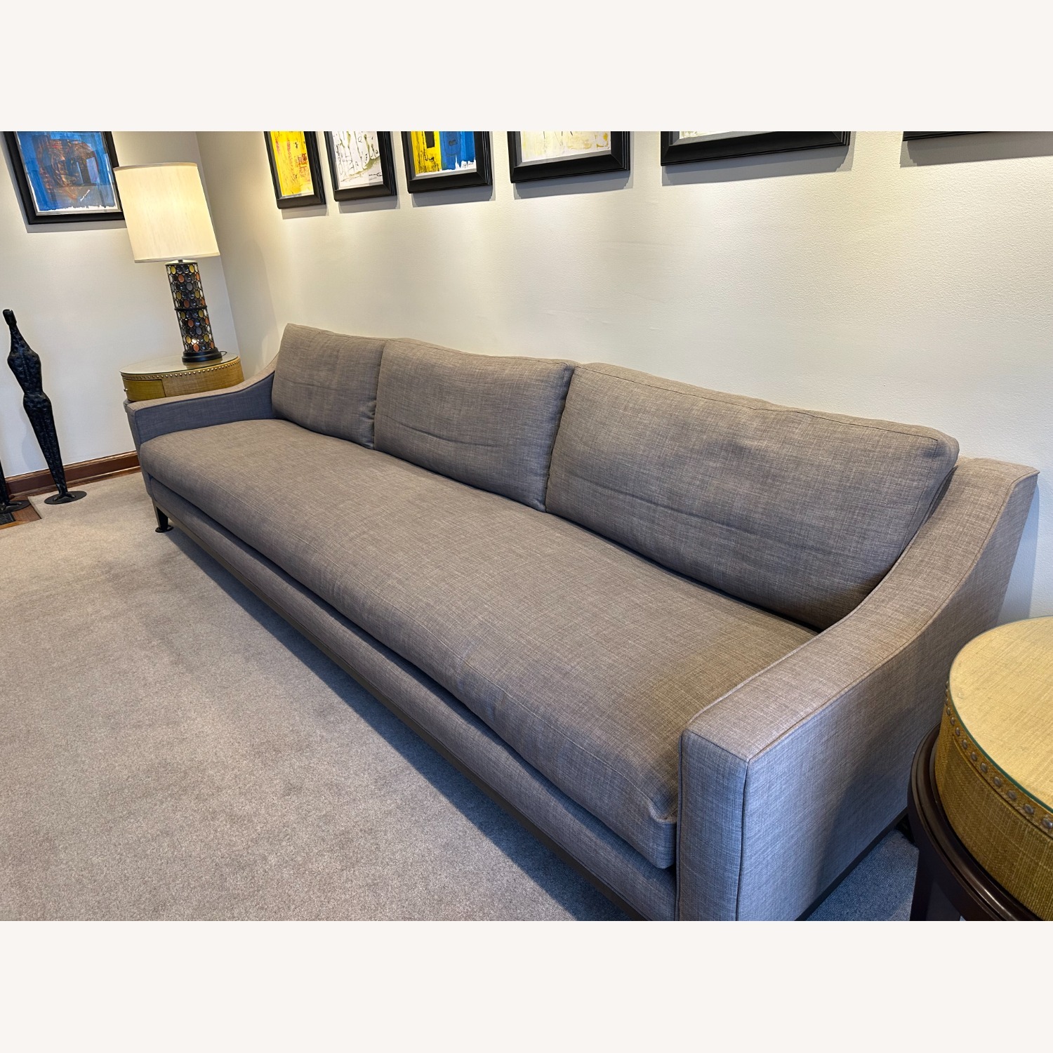 Light Gray Fabric 3+ Seater Sofa - image-4