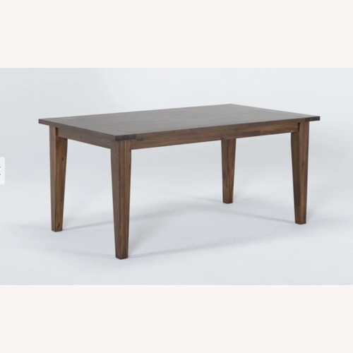 Used Living Spaces Elle Dark Brown Wood Dining Table for sale on AptDeco
