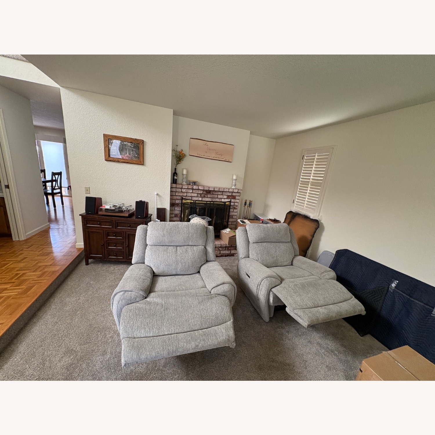 Living Spaces Dutton Loveseat Recliner With Console - image-5