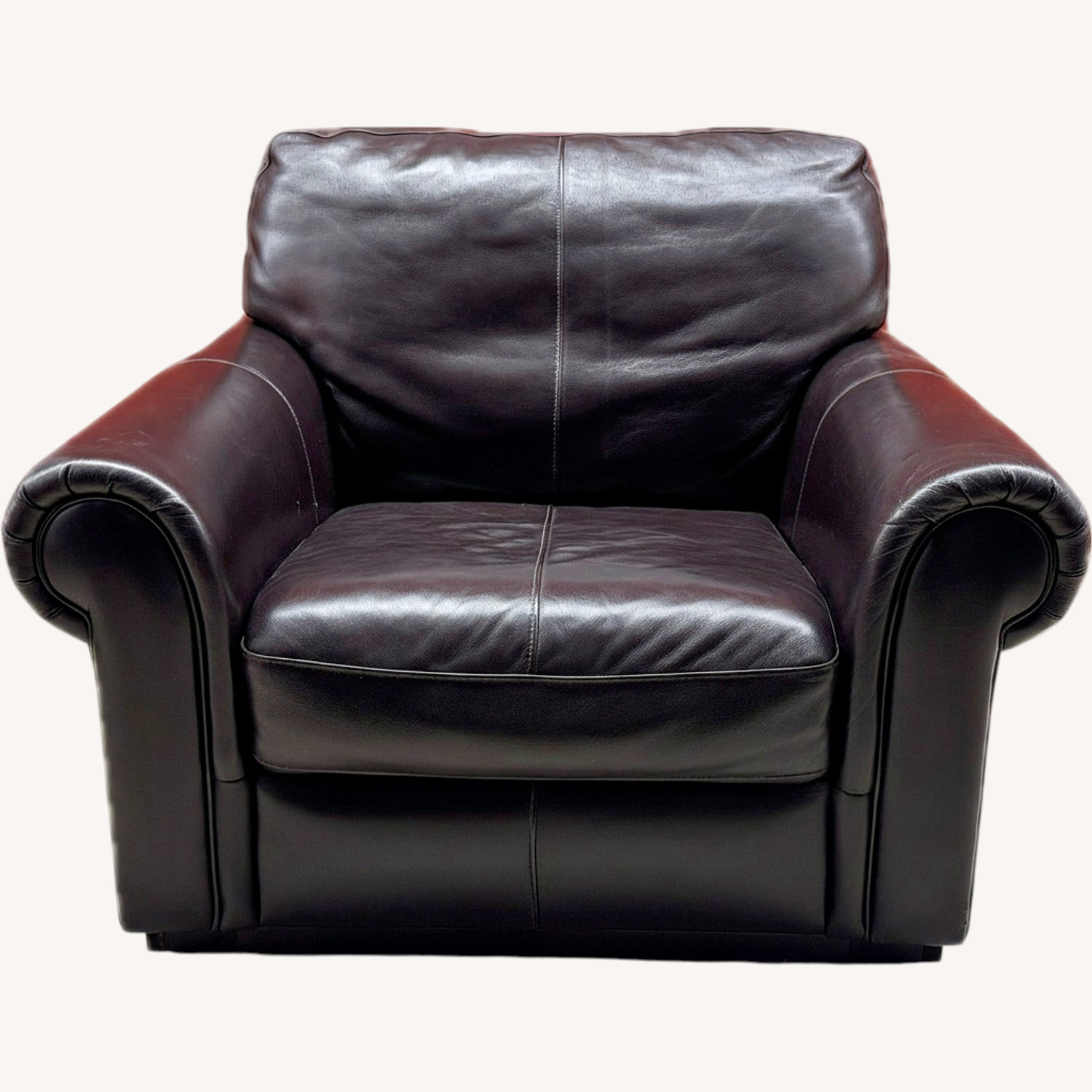 Cindy Crawford Home Dark Brown Leather Armchair - image-0