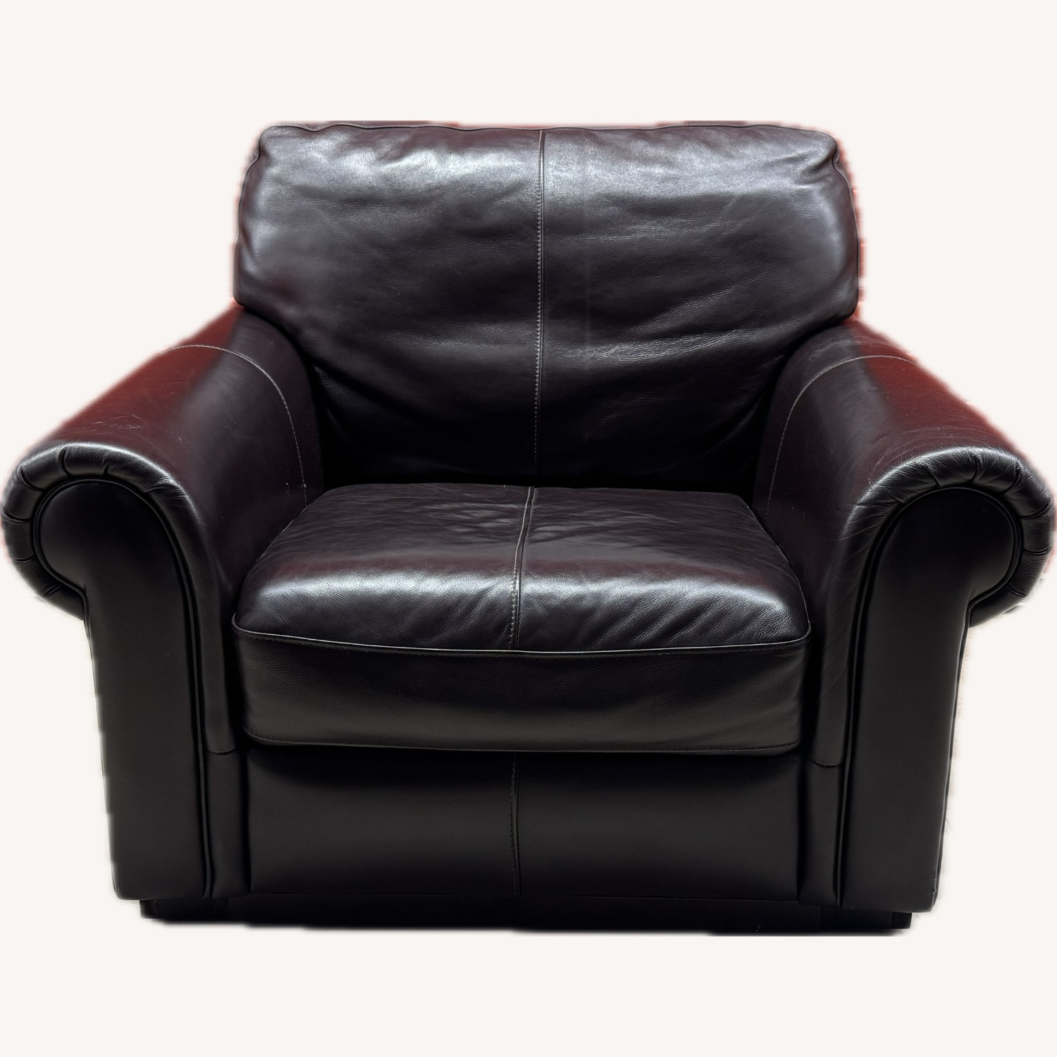 Cindy Crawford Home Dark Brown Leather Armchair - image-3
