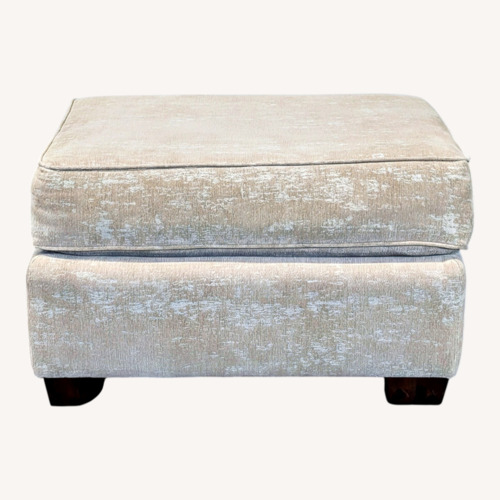 Used Upholstered Ottoman with Bun Feet	 for sale on AptDeco