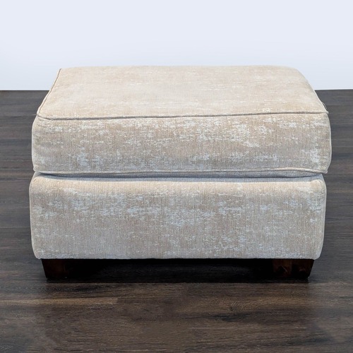 Used Upholstered Ottoman with Bun Feet	 for sale on AptDeco