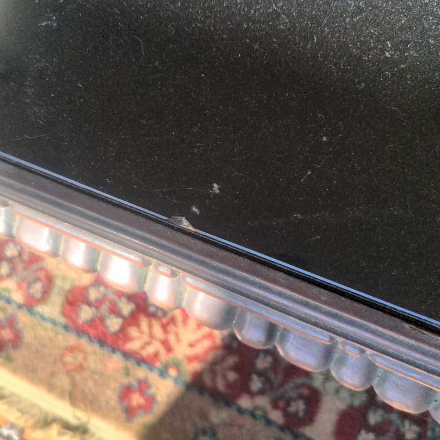 Vintage Glass Top Carved Coffee Table	 - image-8