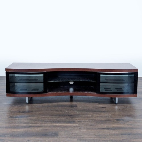 Used BDI Ola Chocolate Curved TV Cabinet for sale on AptDeco