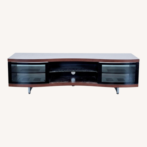 Used BDI Ola Chocolate Curved TV Cabinet for sale on AptDeco