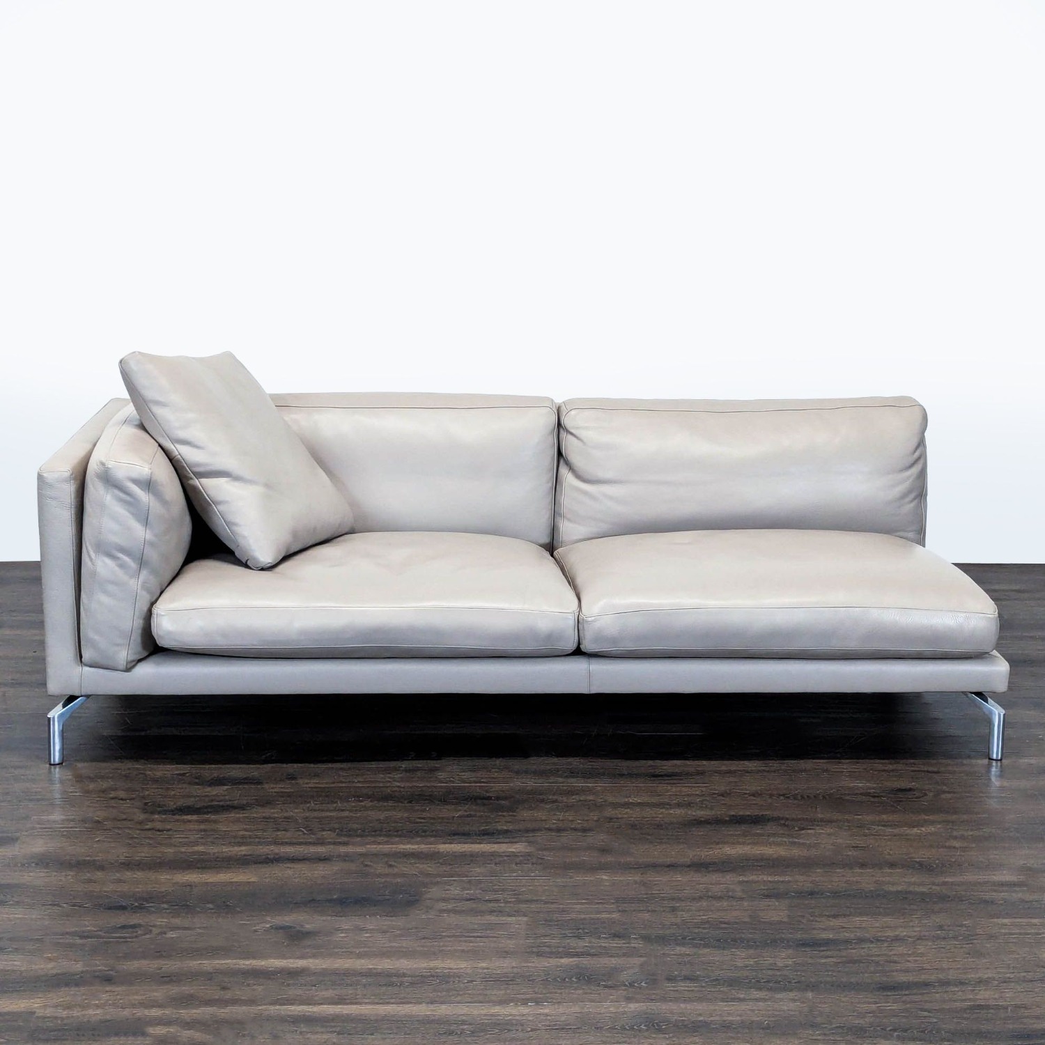 Design Within Reach Como Modern Grey Leather  - image-1