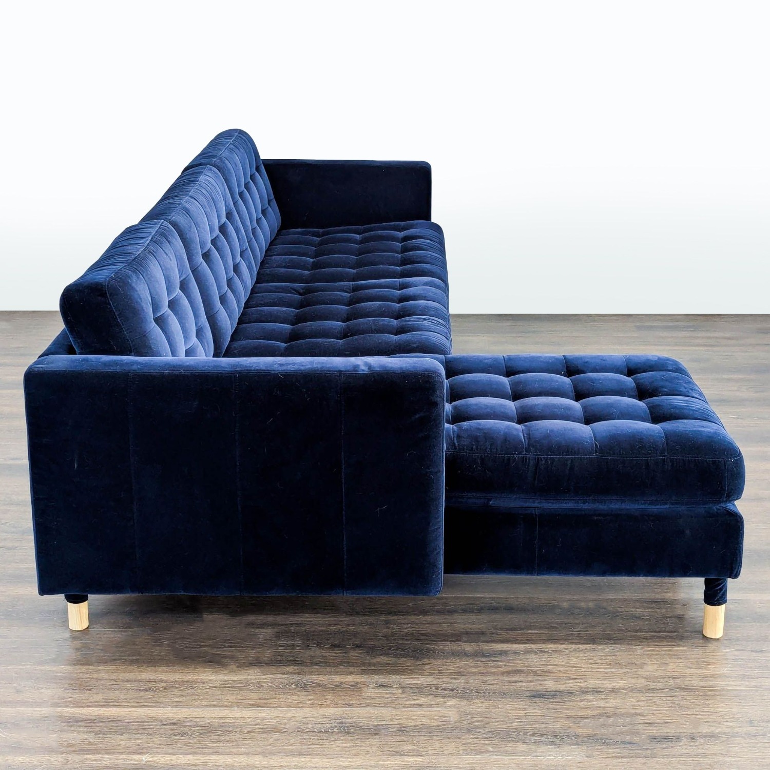 IKEA Morabo Navy Blue Sectional Sofa with Chaise - image-4