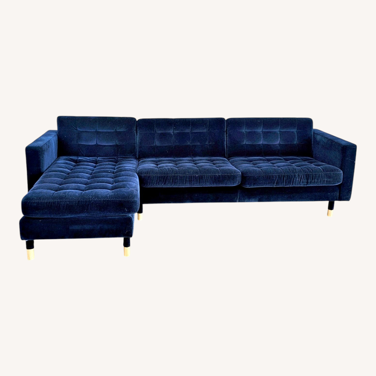 IKEA Morabo Navy Blue Sectional Sofa with Chaise - image-0