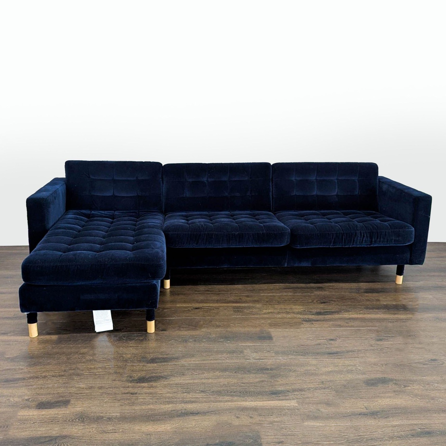 IKEA Morabo Navy Blue Sectional Sofa with Chaise - image-2