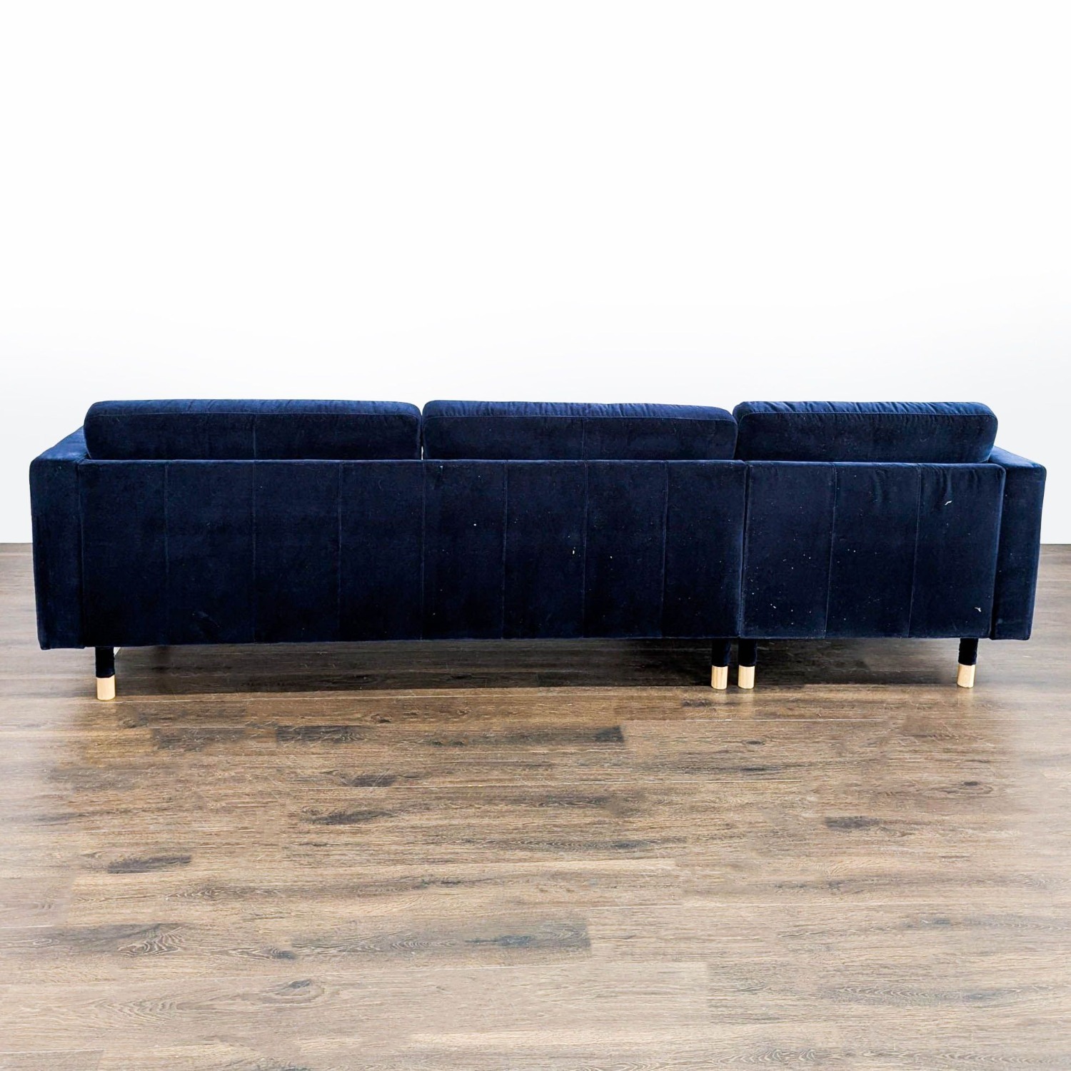 IKEA Morabo Navy Blue Sectional Sofa with Chaise - image-5