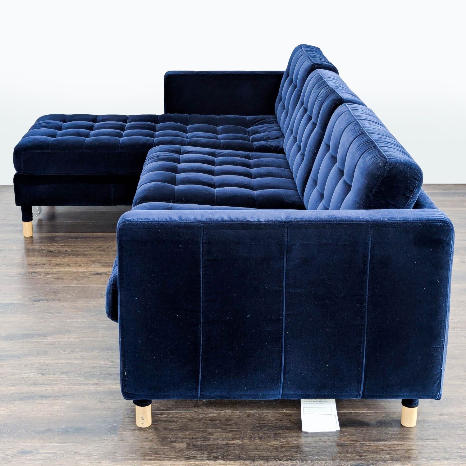 IKEA Morabo Navy Blue Sectional Sofa with Chaise - image-6