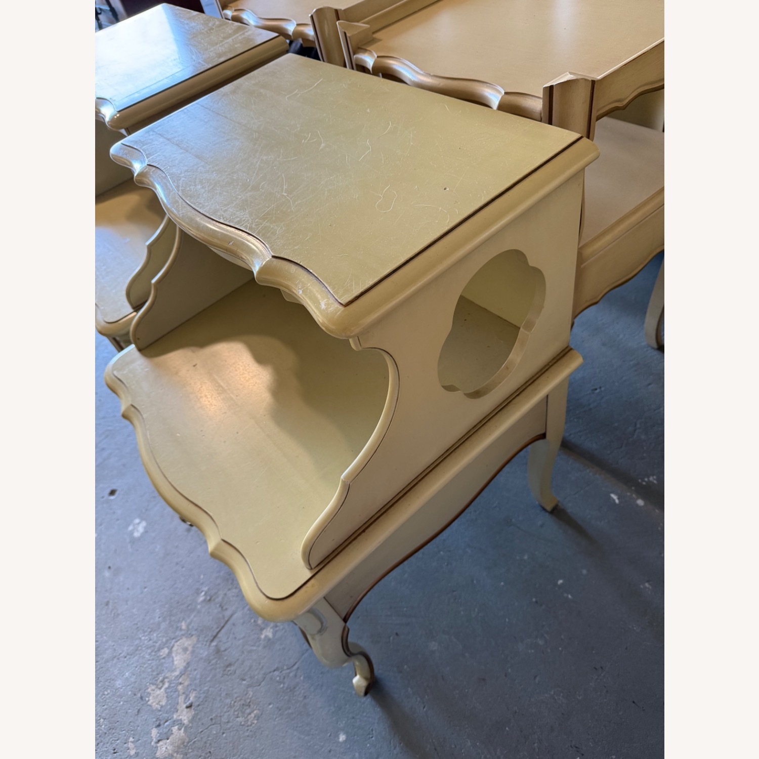 Vintage/Antique White Wood Nightstands - image-2