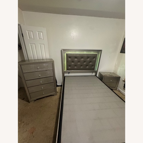 Used Silver Led Light up Full Size Bed for sale on AptDeco