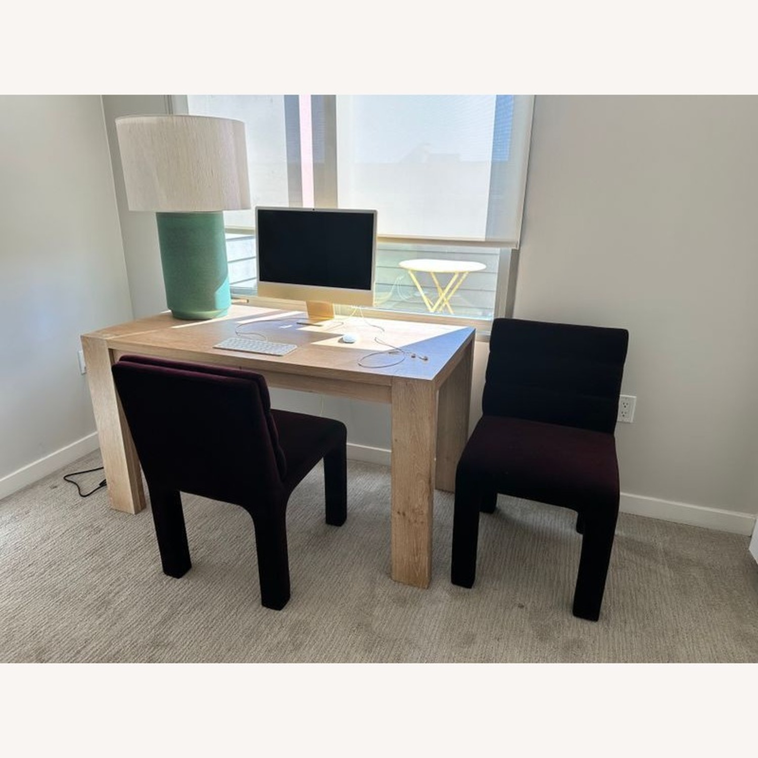 Crate and Barrel Terra Light Wood Desk - image-1