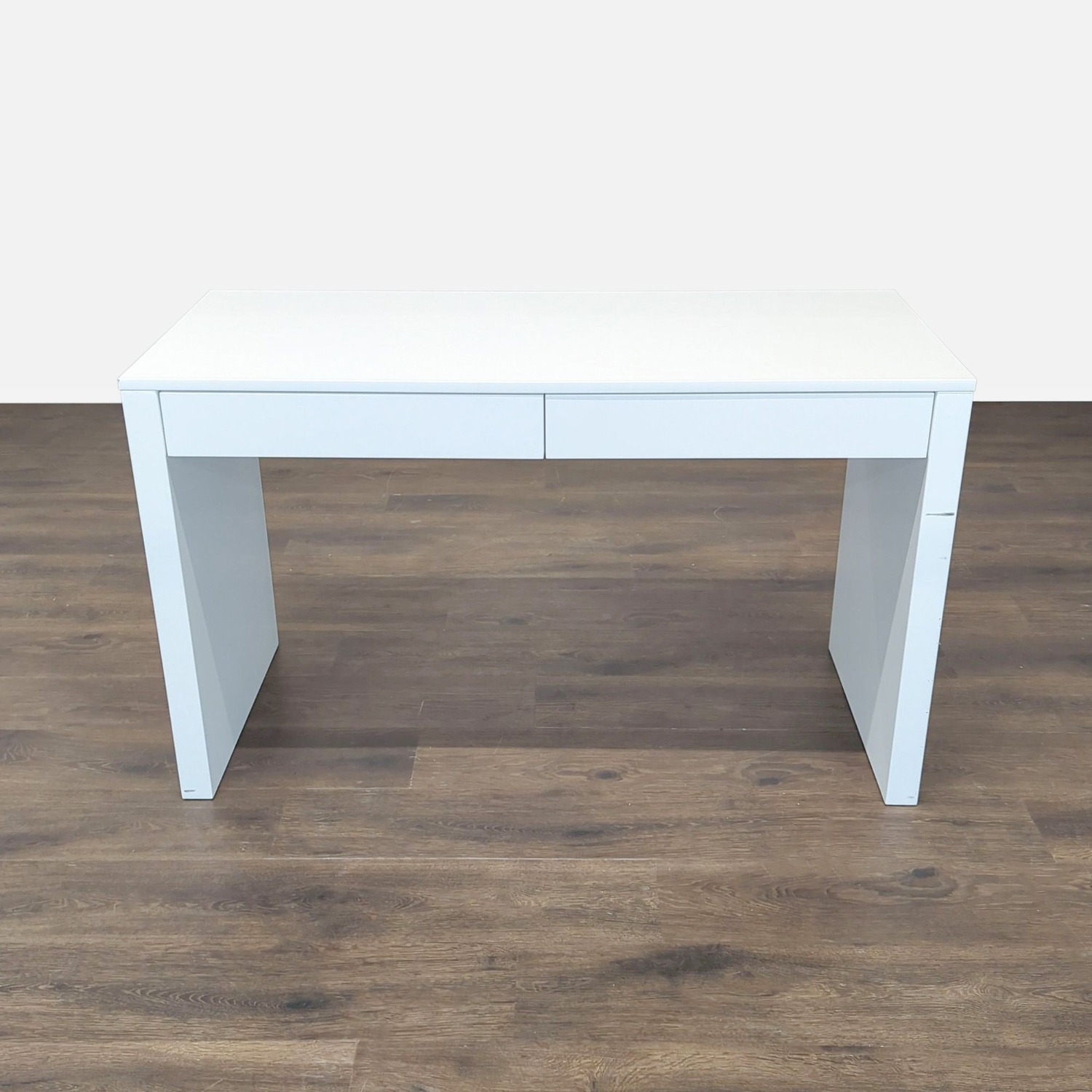 CB2 Runway Modern White Desk with Two Drawers - image-3