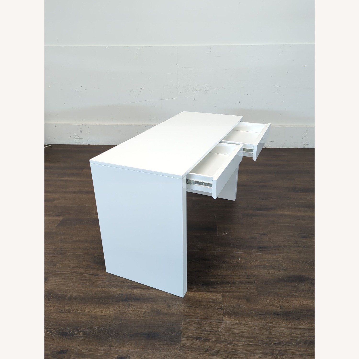 CB2 Runway Modern White Desk with Two Drawers - image-6