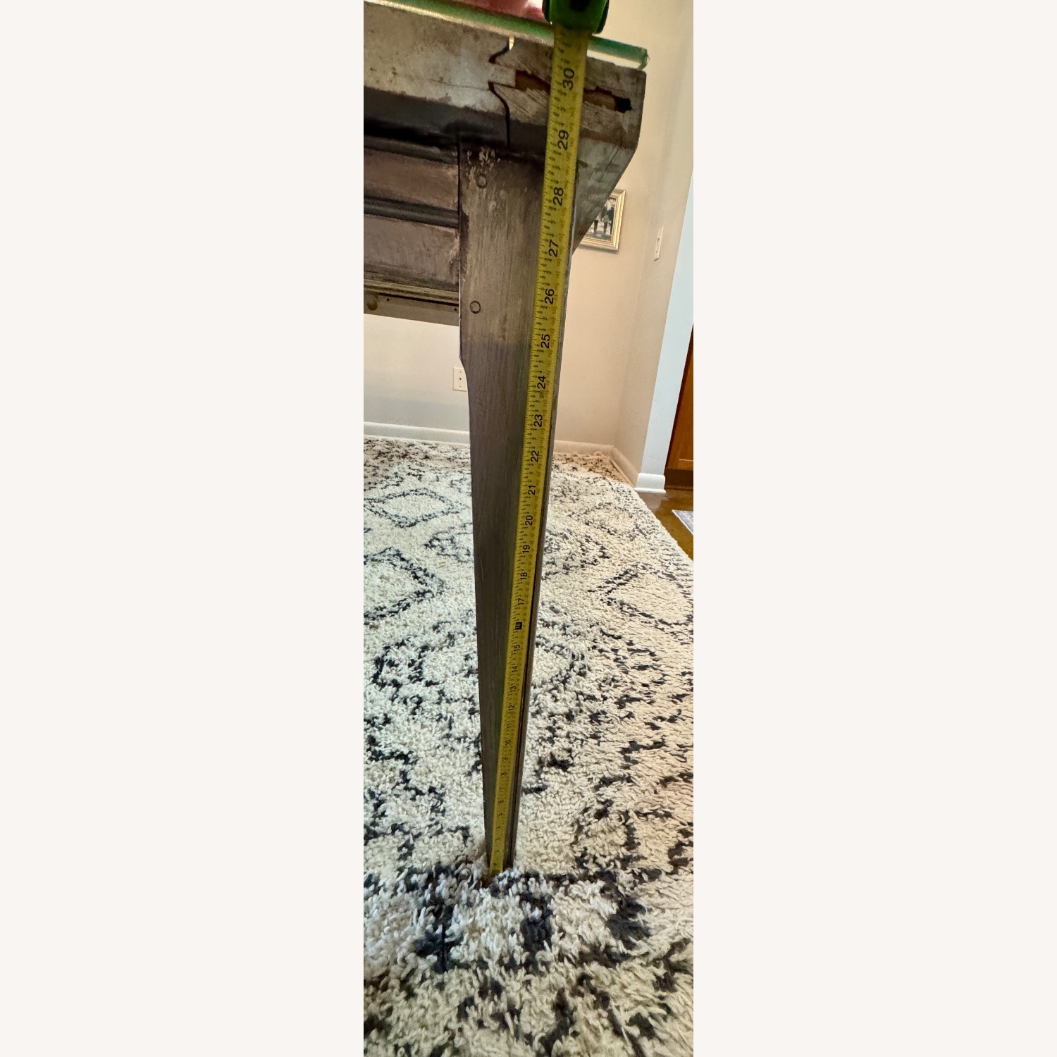 Vintage/Antique White Wood Dining Table - image-8