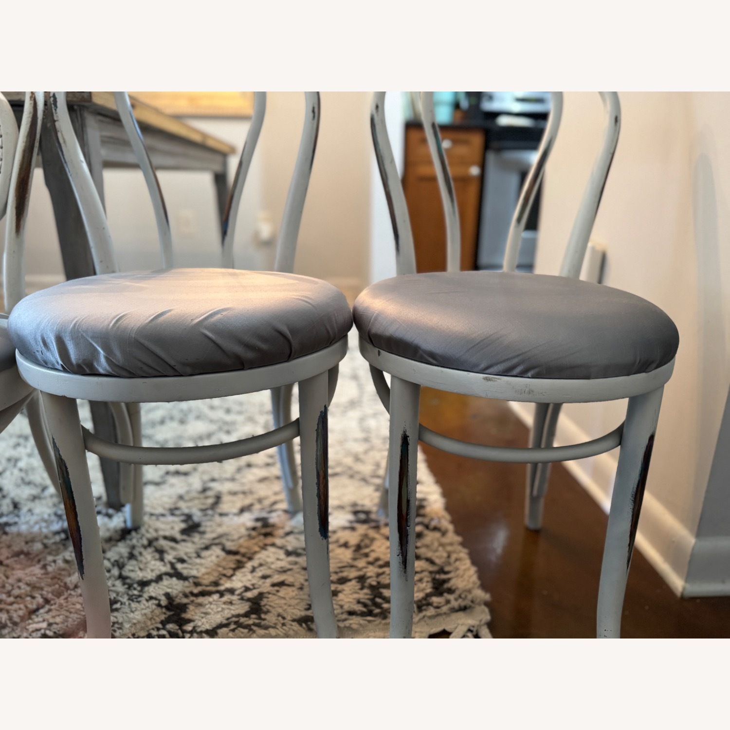 Vintage/Antique White Wood Dining Table - image-12