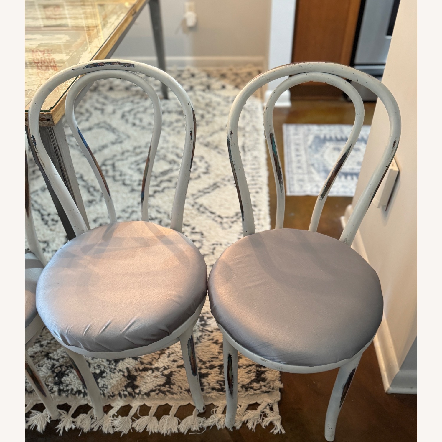 Vintage/Antique White Wood Dining Table - image-18