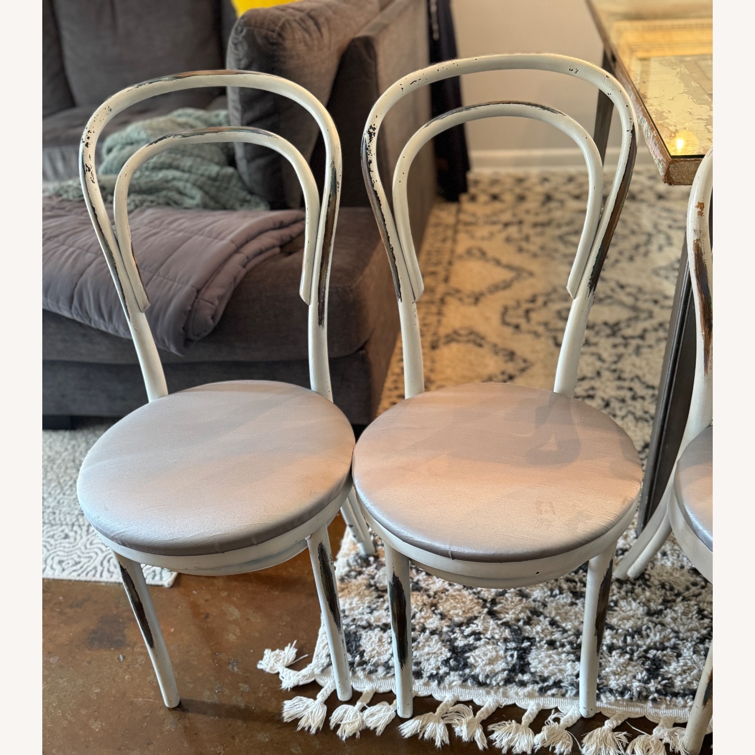 Vintage/Antique White Wood Dining Table - image-15