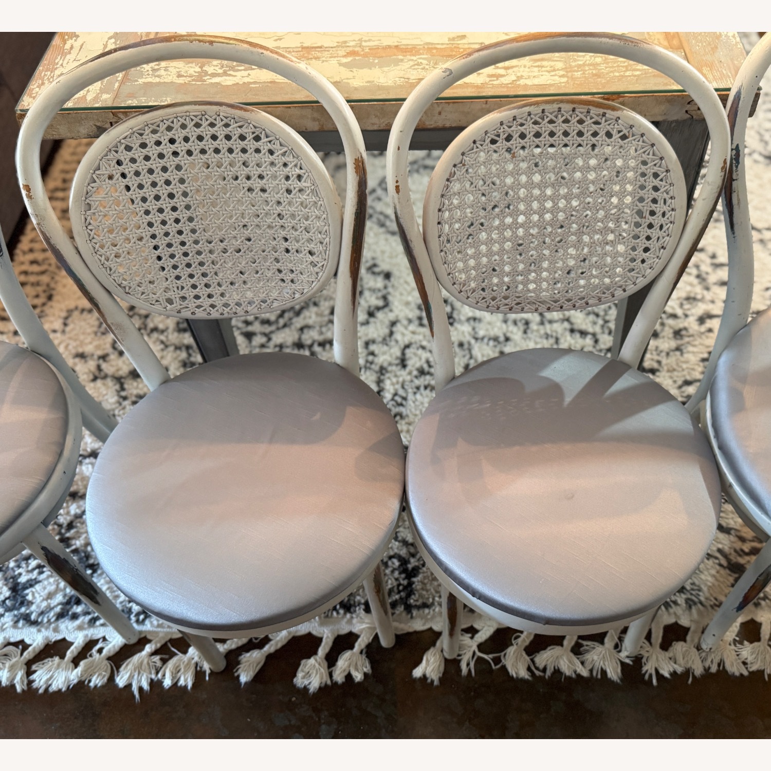 Vintage/Antique White Wood Dining Table - image-16