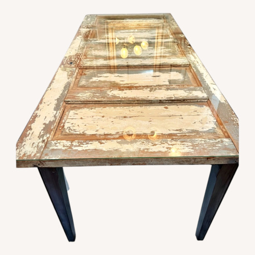 Used Vintage/Antique White Wood Dining Table for sale on AptDeco