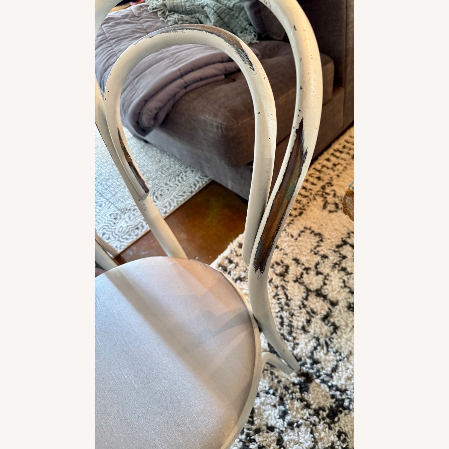 Vintage/Antique White Wood Dining Table - image-9