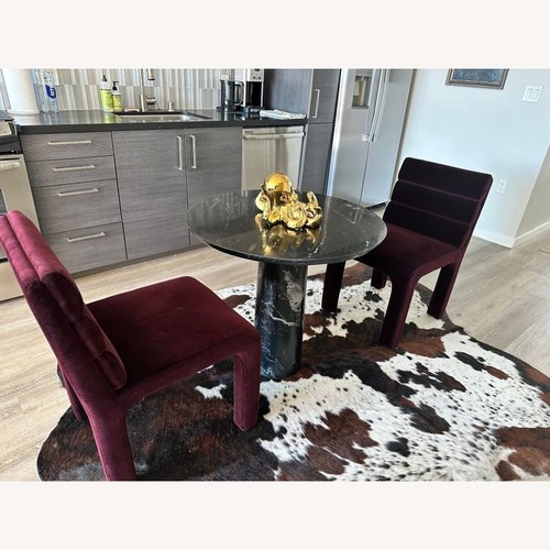 Used CB2 Babylon Round Black Marble Bistro Table for sale on AptDeco