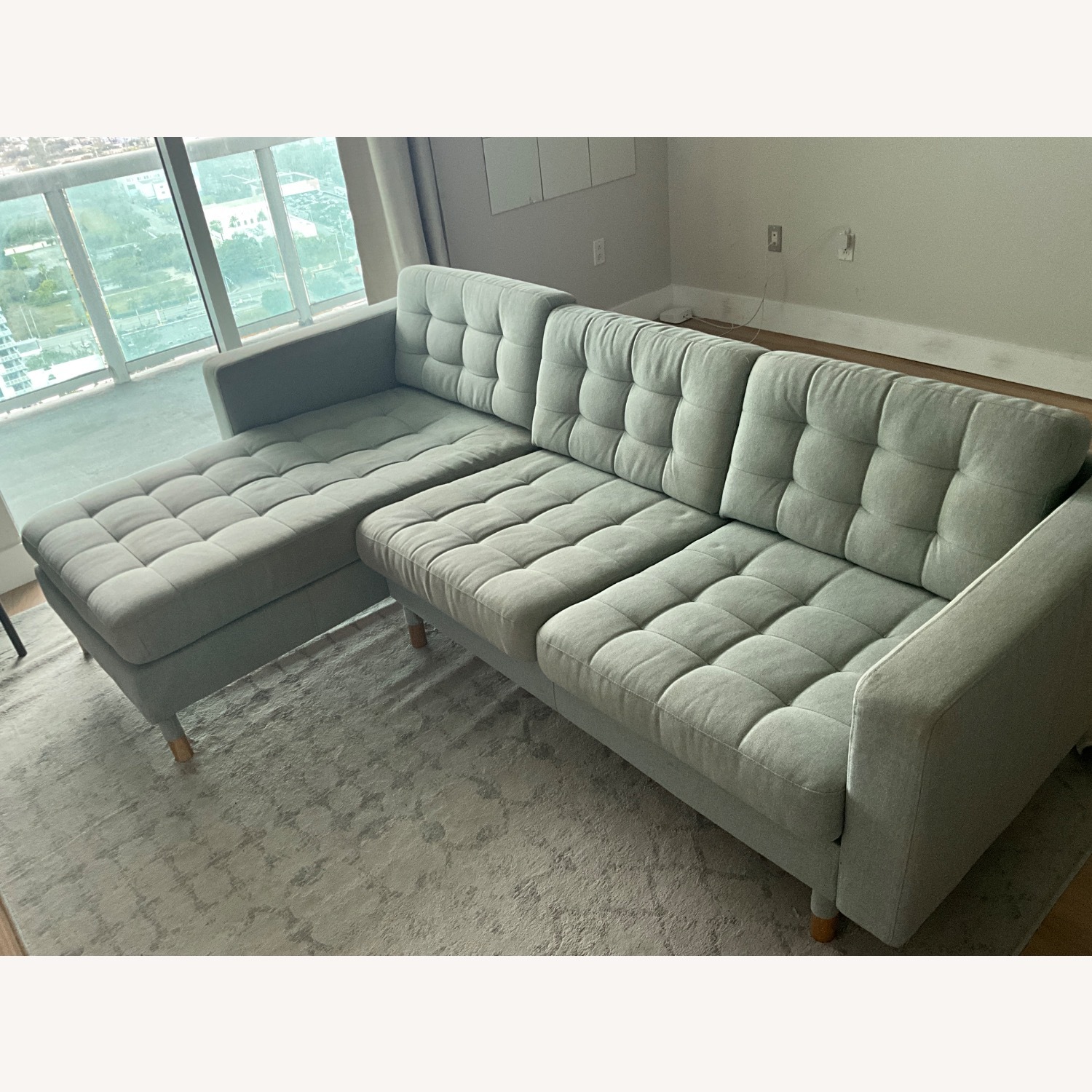 IKEA Morabo Light Gray Fabric 2 Piece Sectional - image-1