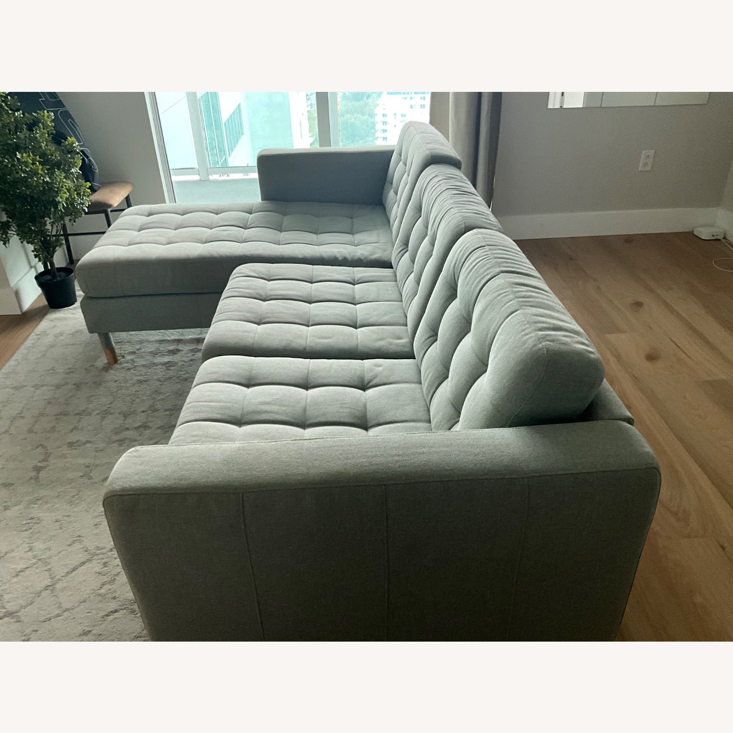 IKEA Morabo Light Gray Fabric 2 Piece Sectional - image-2