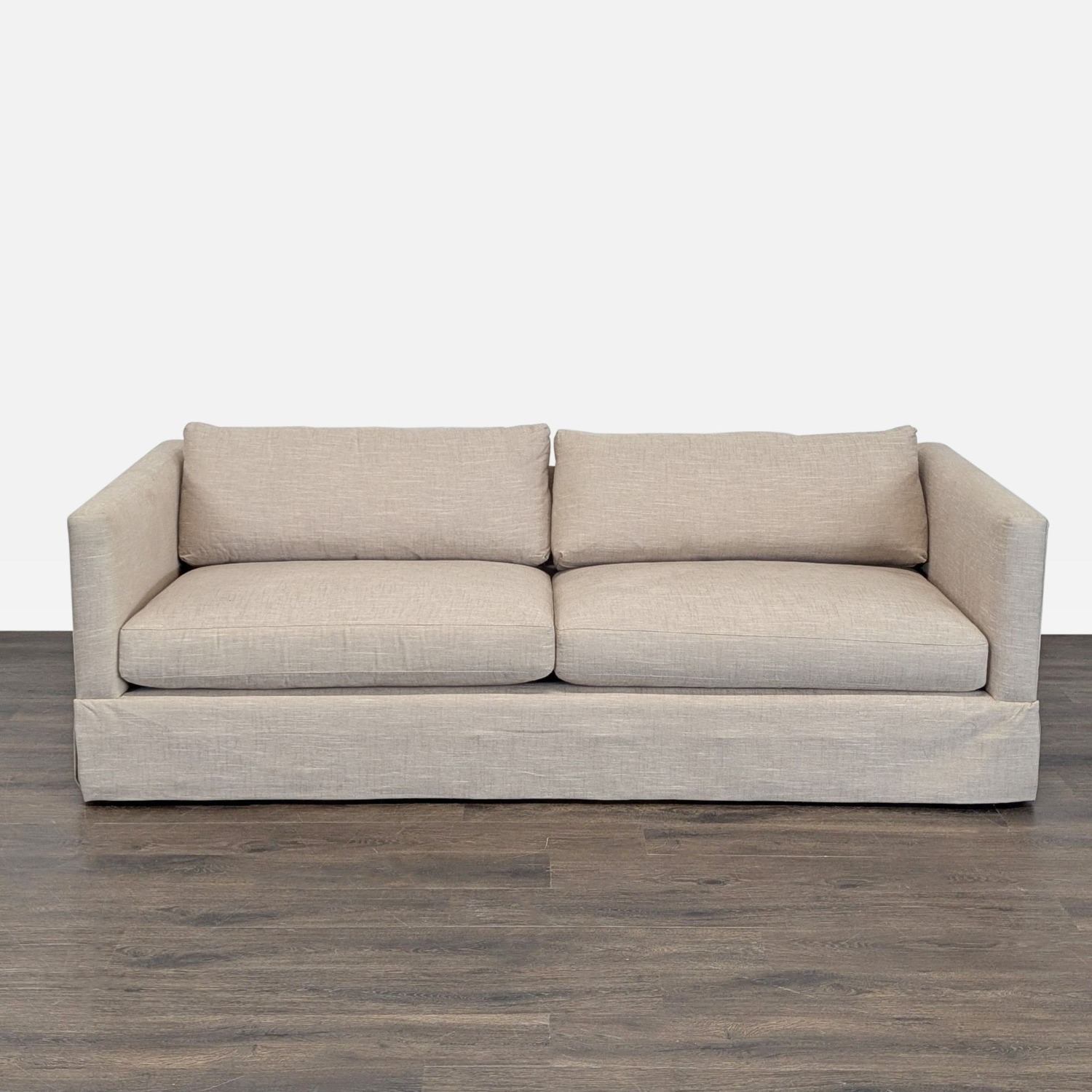 Crate and Barrel Magritte Modern Beige Loveseat - image-1