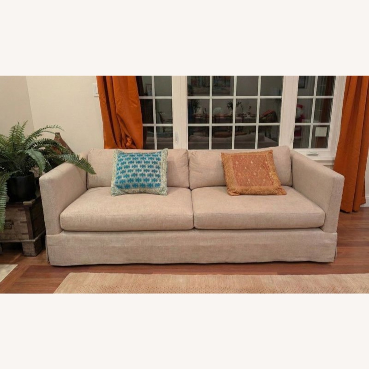 Crate and Barrel Magritte Modern Beige Loveseat - image-8