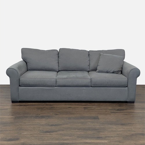 Used Jonathan Louis 3-Seat Gray Sofa with Rolled Arms Sofa for sale on AptDeco