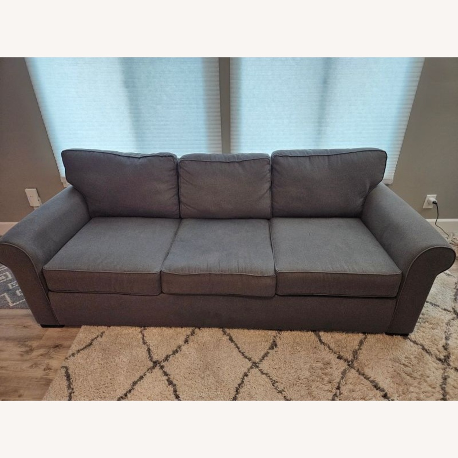 Jonathan Louis 3-Seat Gray Sofa with Rolled Arms Sofa - image-8
