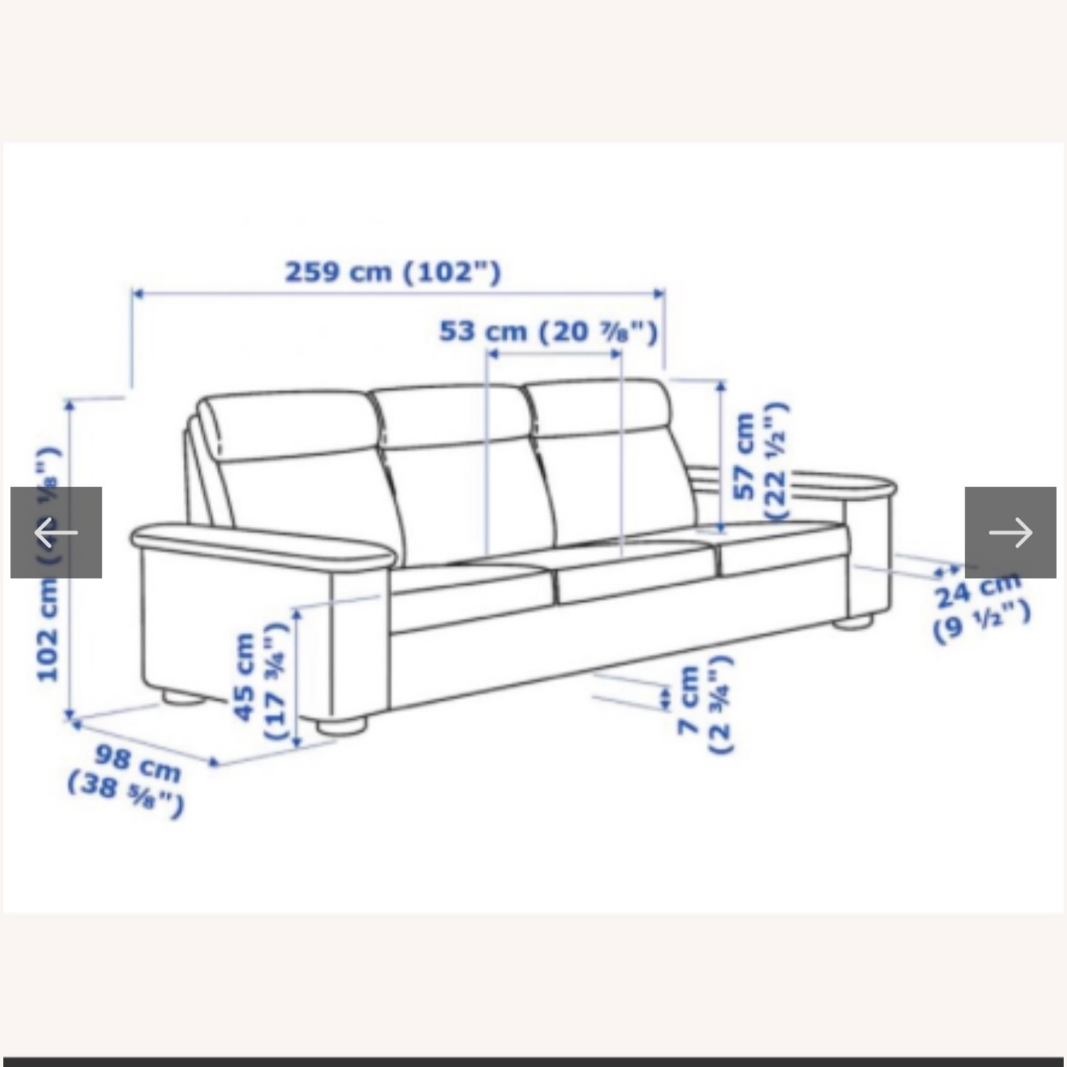 IKEA LIDHULT Leather 3 Seats Sofa  - image-2