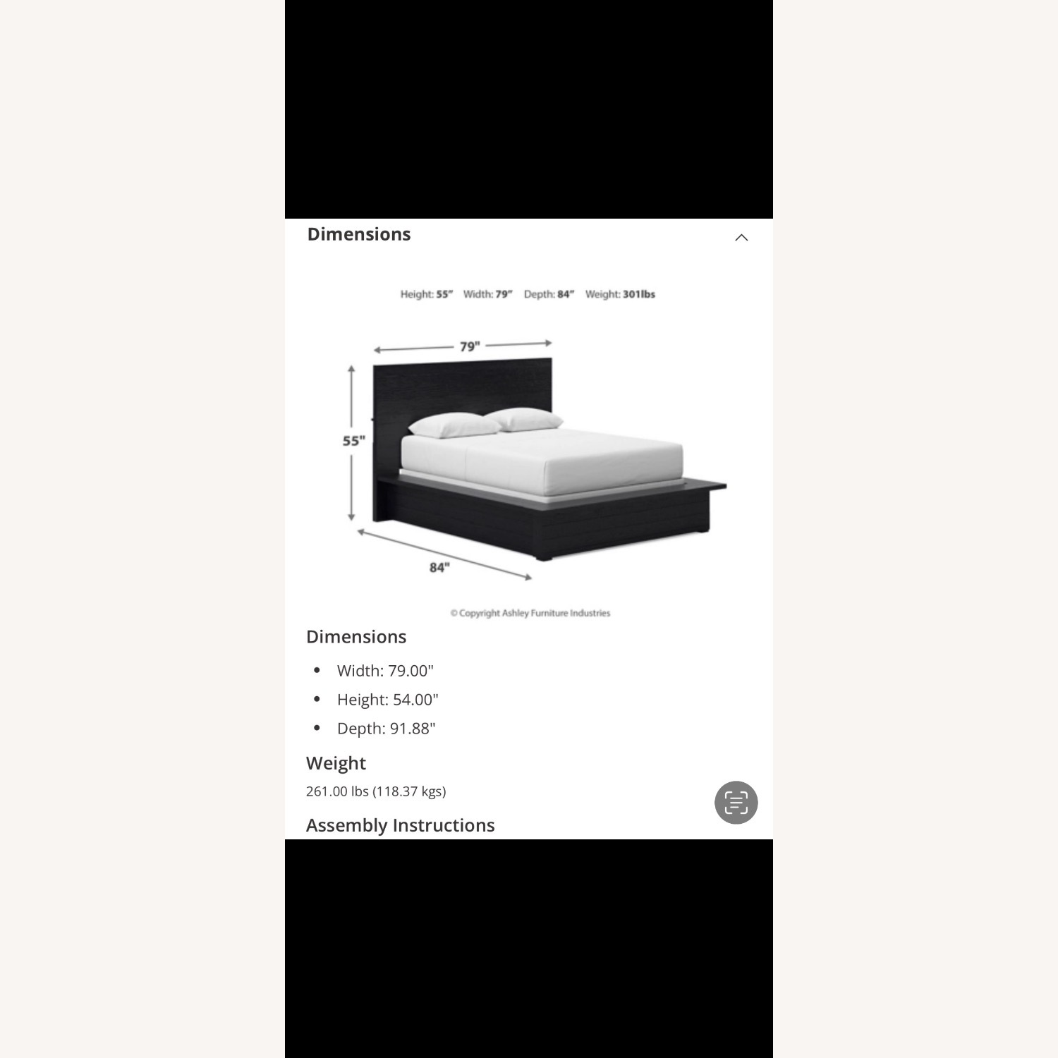 Ashley Furniture Dark Gray Wood Queen Bed - image-3